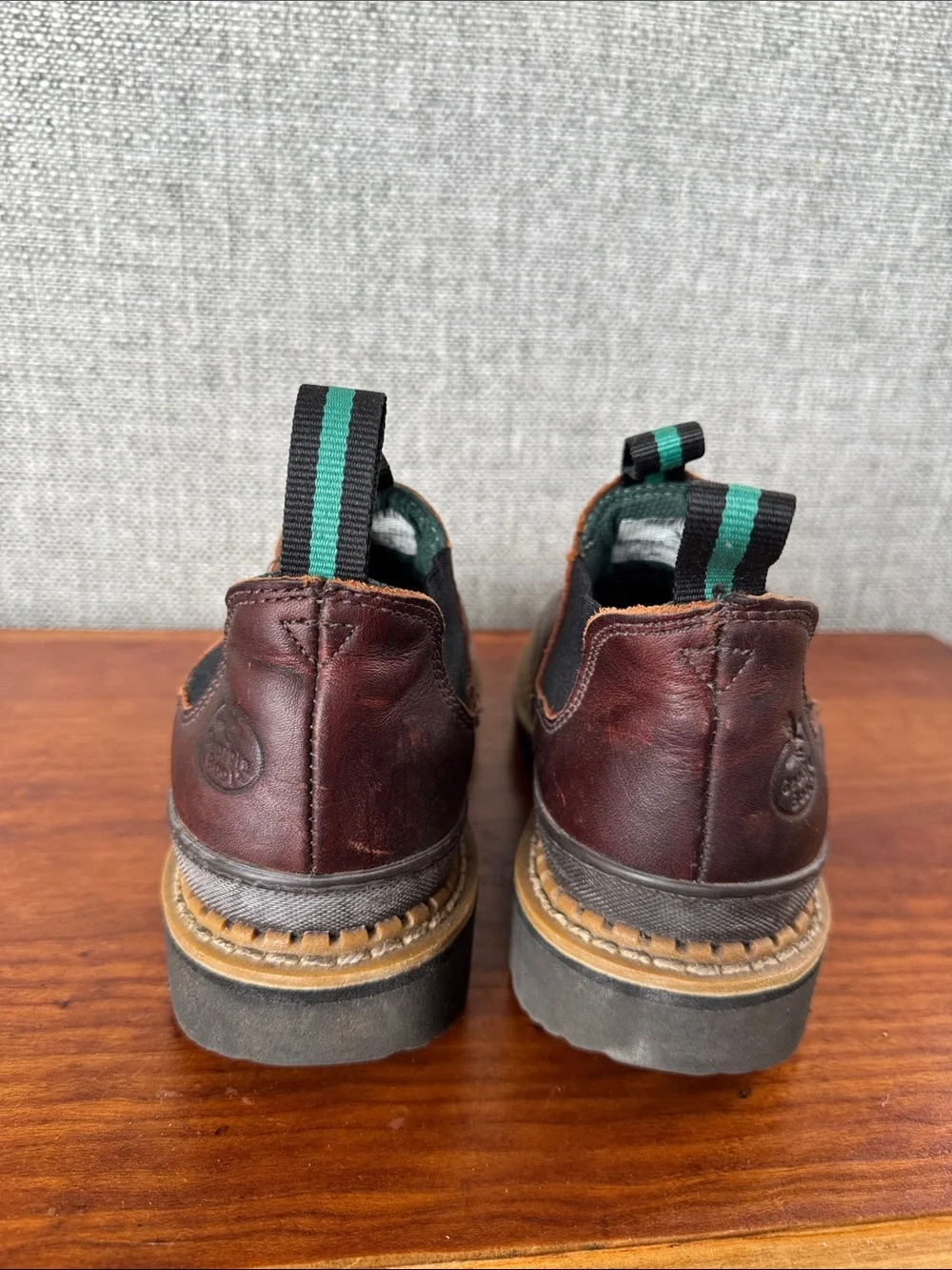 Georgia Boot Men's Brown Leather Slip-On Romeo Slip On Work Shoes Size 7.5